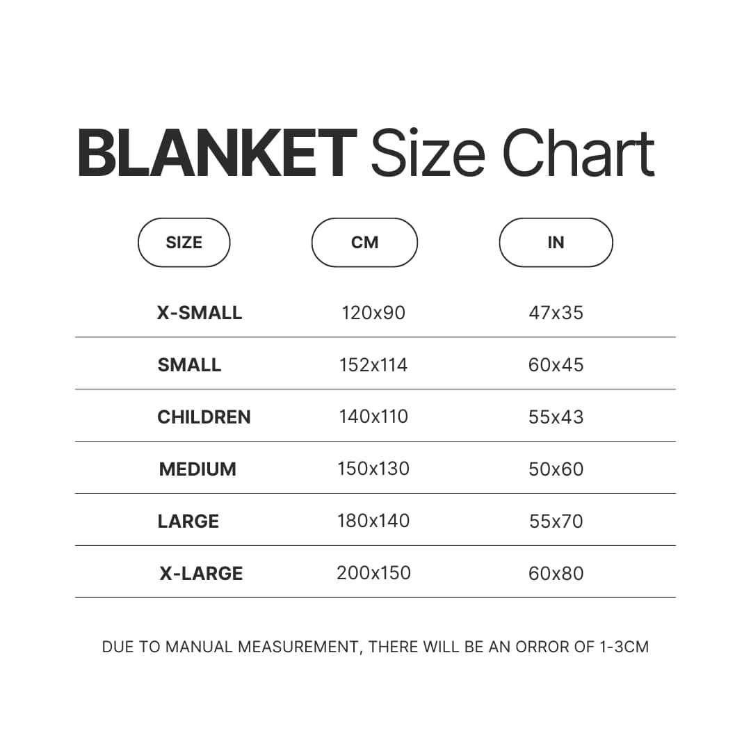 Blanket Size Chart - Dying Light Merch