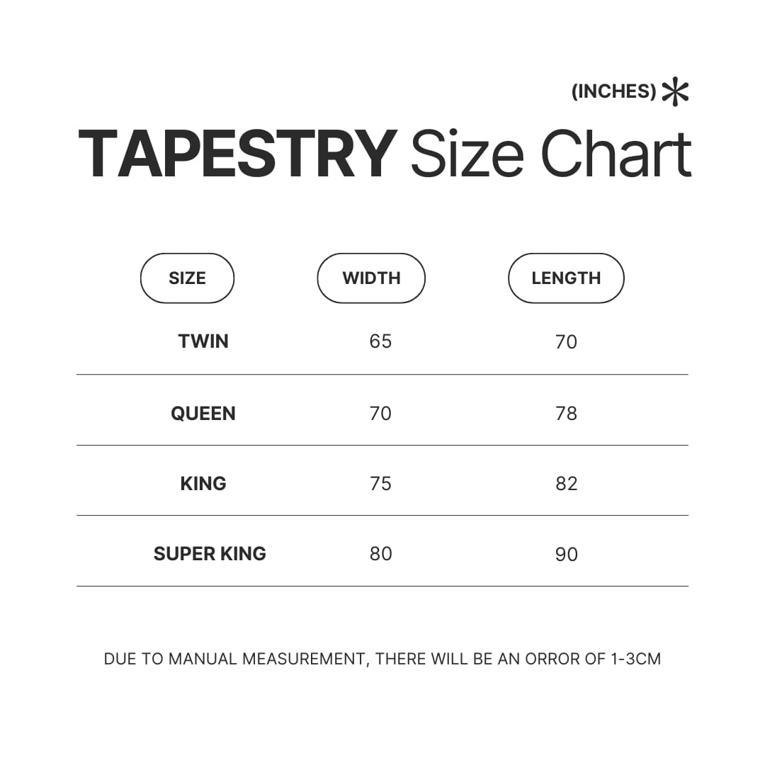 Tapestry Size Chart - Dying Light Merch